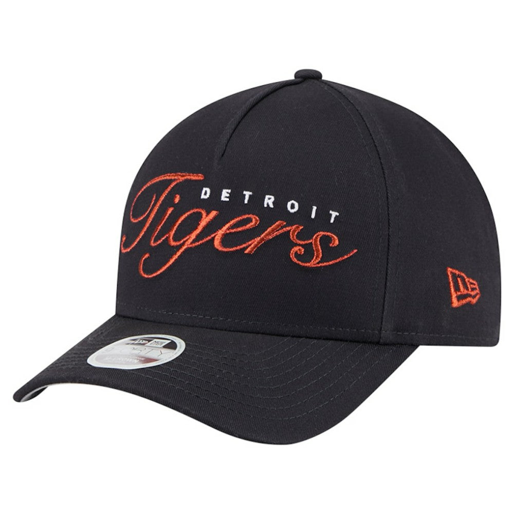 Detroit Tigers New Era Women's Metallic A-Frame 9FORTY Adjustable Hat - Navy Hats