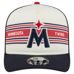 Minnesota Twins New Era Banner A-Frame 9FIFTY Trucker Snapback Hat - Cream/Navy Hats
