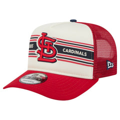 St. Louis Cardinals New Era Banner A-Frame 9FIFTY Trucker Snapback Hat - Cream/Red Hats