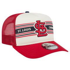 St. Louis Cardinals New Era Banner A-Frame 9FIFTY Trucker Snapback Hat - Cream/Red Hats