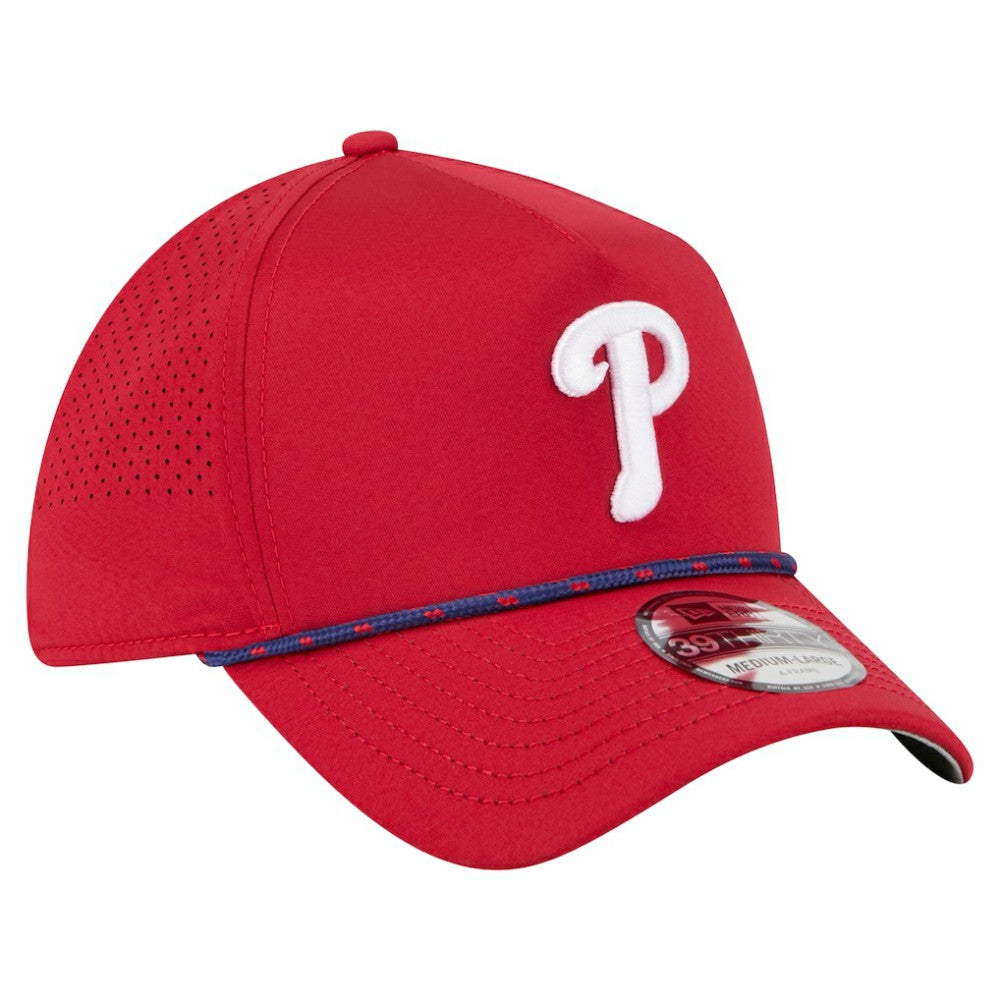 Philadelphia Phillies New Era 39THIRTY A-Frame Perforated Flex Hat - Red Hats