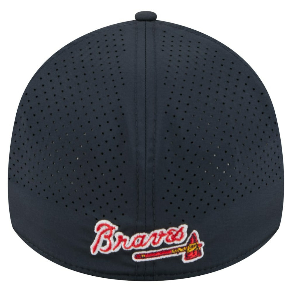 Atlanta Braves New Era 39THIRTY A-Frame Perforated Flex Hat - Navy Hats
