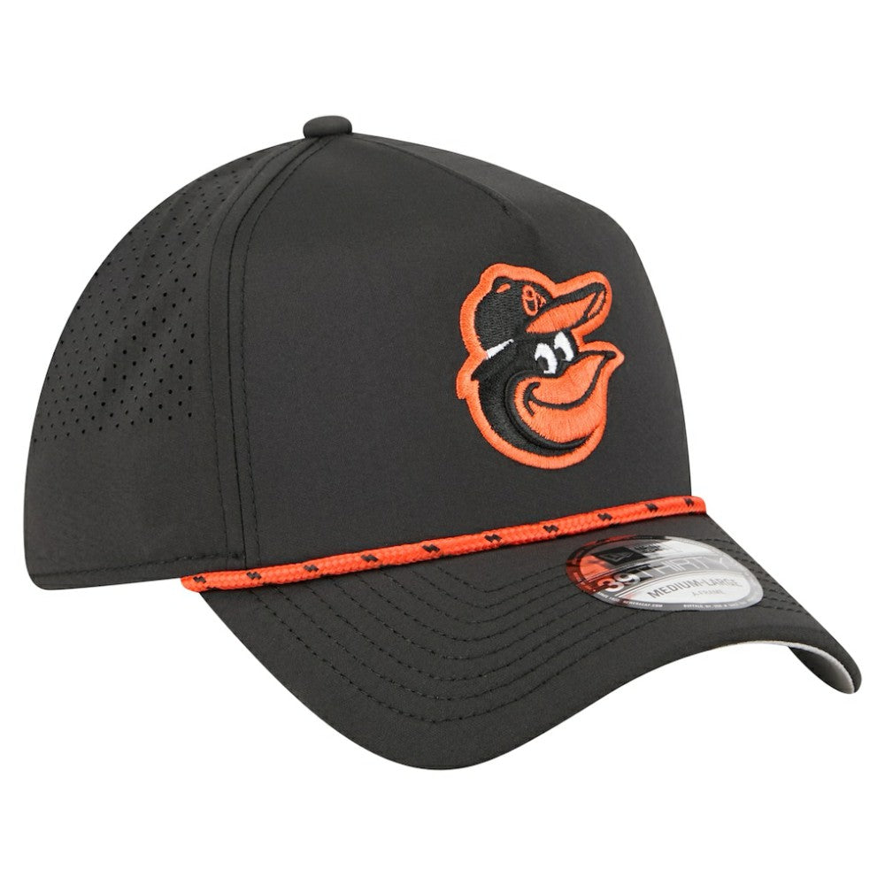 Baltimore Orioles New Era 39THIRTY A-Frame Perforated Flex Hat - Black Hats