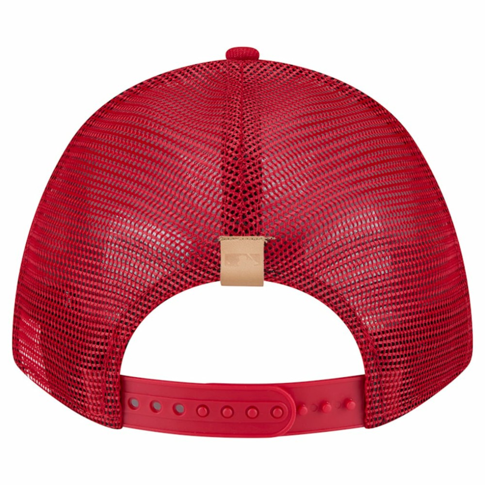 Philadelphia Phillies New Era Text A-Frame Trucker 9FORTY Hat - Stone/Red Hats