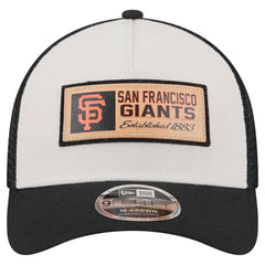 San Francisco Giants New Era Text A-Frame Trucker 9FORTY Hat - Stone/Black Hats