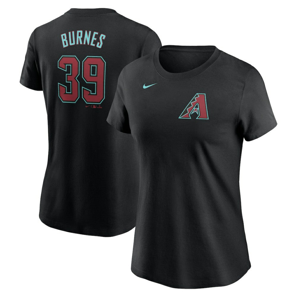 Corbin Burnes Arizona Diamondbacks Nike Women's Fuse Name & Number T-Shirt - Black T-shirts
