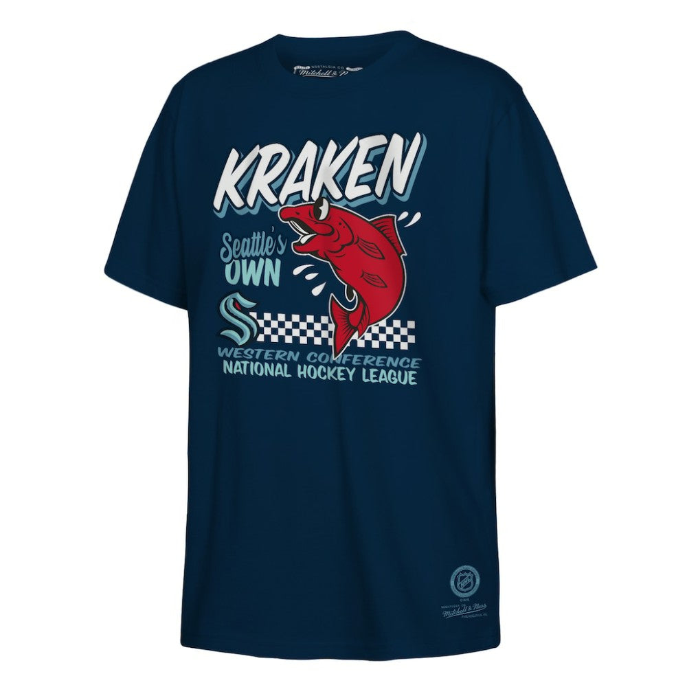 NHL Seattle Kraken Mitchell & Ness Youth Concession Stand T-Shirt - Deep Sea Blue