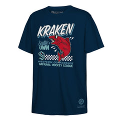 NHL Seattle Kraken Mitchell & Ness Youth Concession Stand T-Shirt - Deep Sea Blue