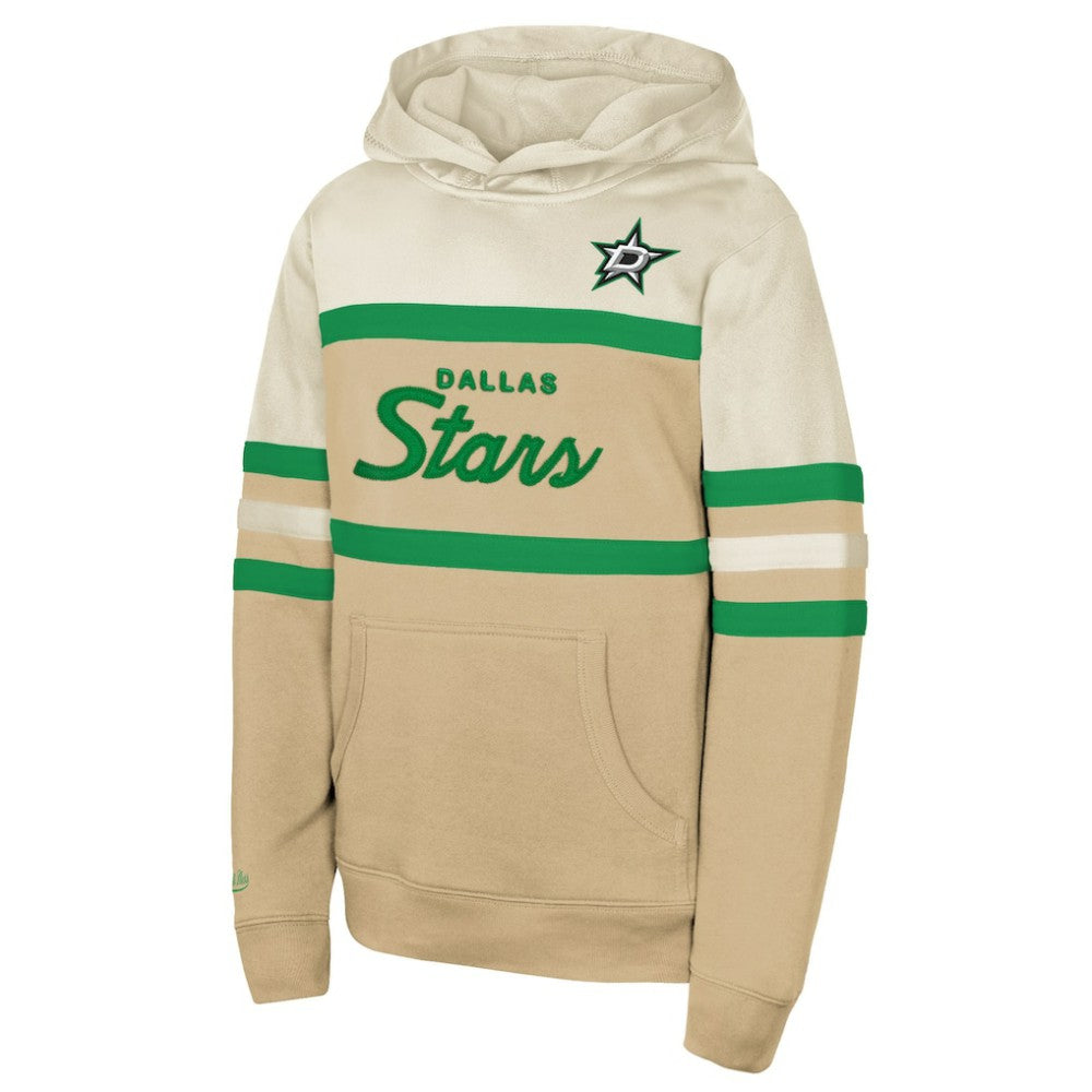 NHL Dallas Stars Mitchell & Ness Youth Head Coach Pullover Hoodie - Tan