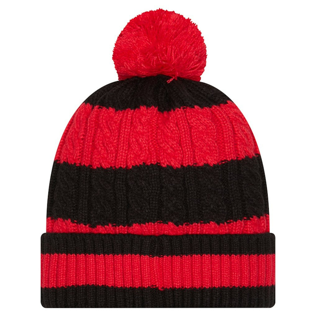 Kansas City Chiefs New Era Women's Braided Cuffed Knit Hat with Pom Red
