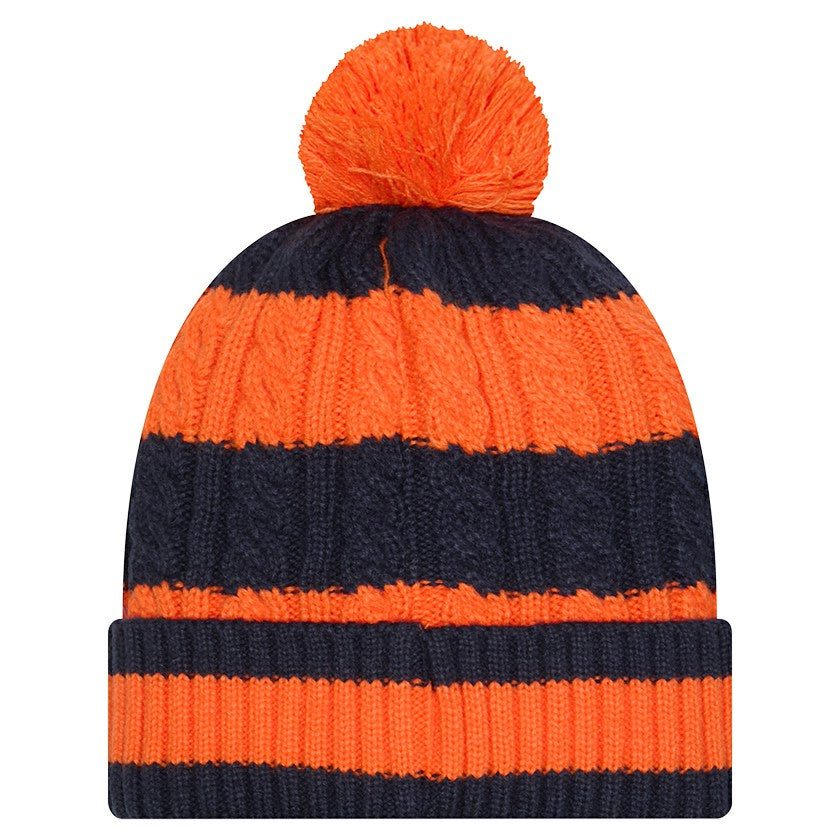 Denver Broncos New Era Women's Braided Cuffed Knit Hat with Pom Orange