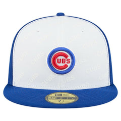 Chicago Cubs New Era Repeat 59FIFTY Fitted Hat - White/Royal Hats