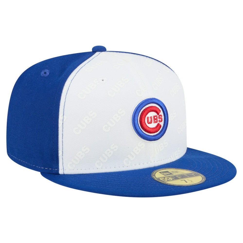 Chicago Cubs New Era Repeat 59FIFTY Fitted Hat - White/Royal Hats