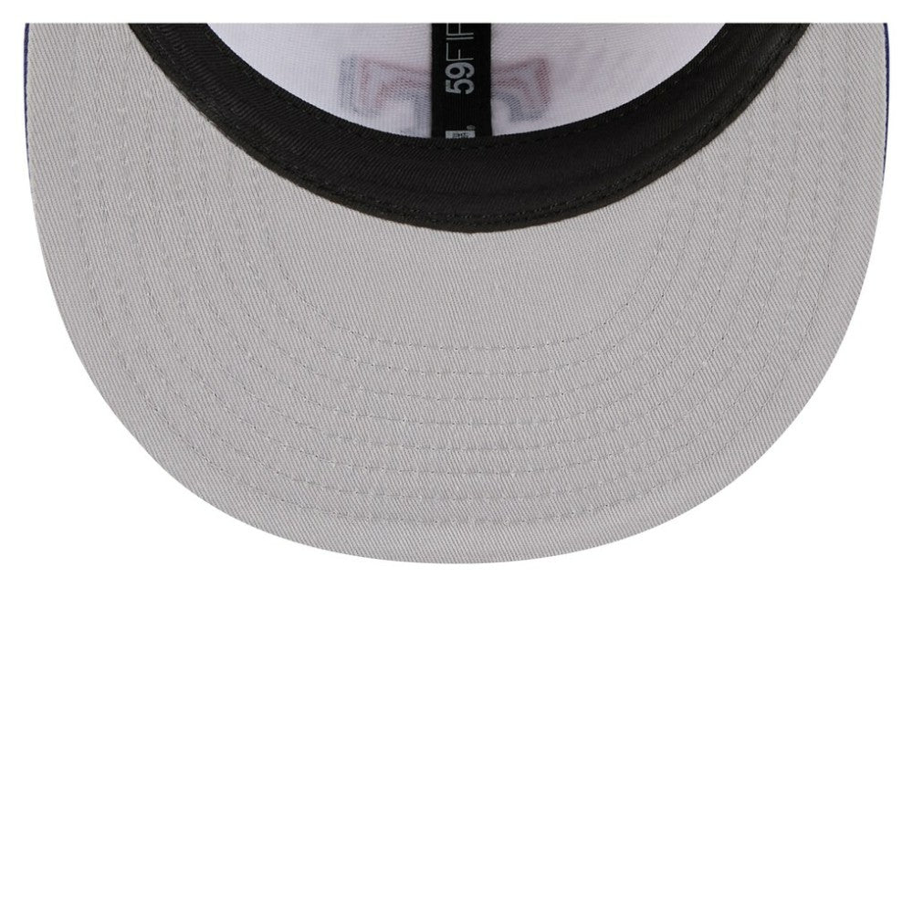 Texas Rangers New Era Repeat 59FIFTY Fitted Hat - White/Royal Hats
