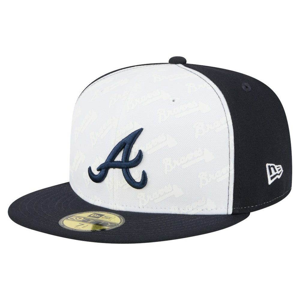 Atlanta Braves New Era Repeat 59FIFTY Fitted Hat - White/Navy Hats