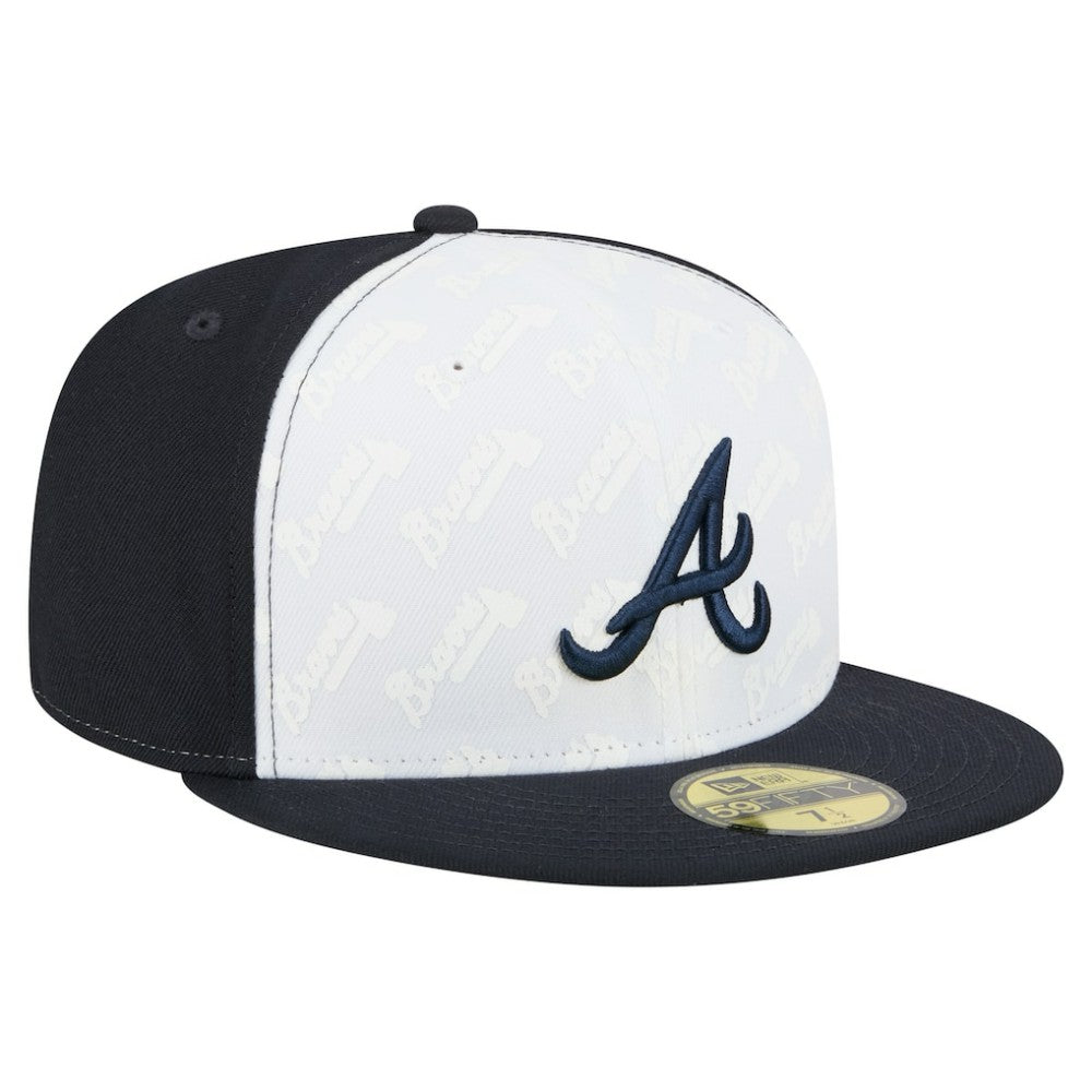 Atlanta Braves New Era Repeat 59FIFTY Fitted Hat - White/Navy Hats