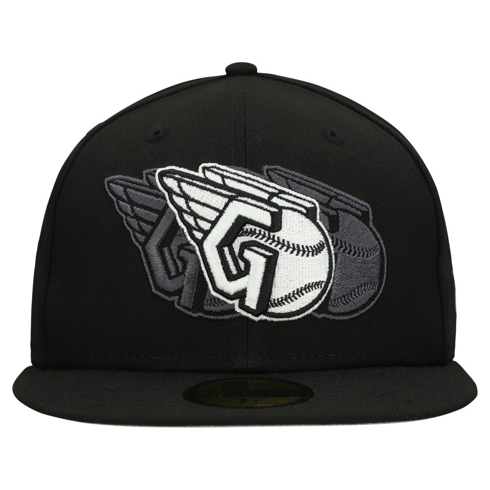 Cleveland Guardians New Era Tri-Hit 59FIFTY Fitted Hat - Black Hats