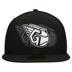 Cleveland Guardians New Era Tri-Hit 59FIFTY Fitted Hat - Black Hats