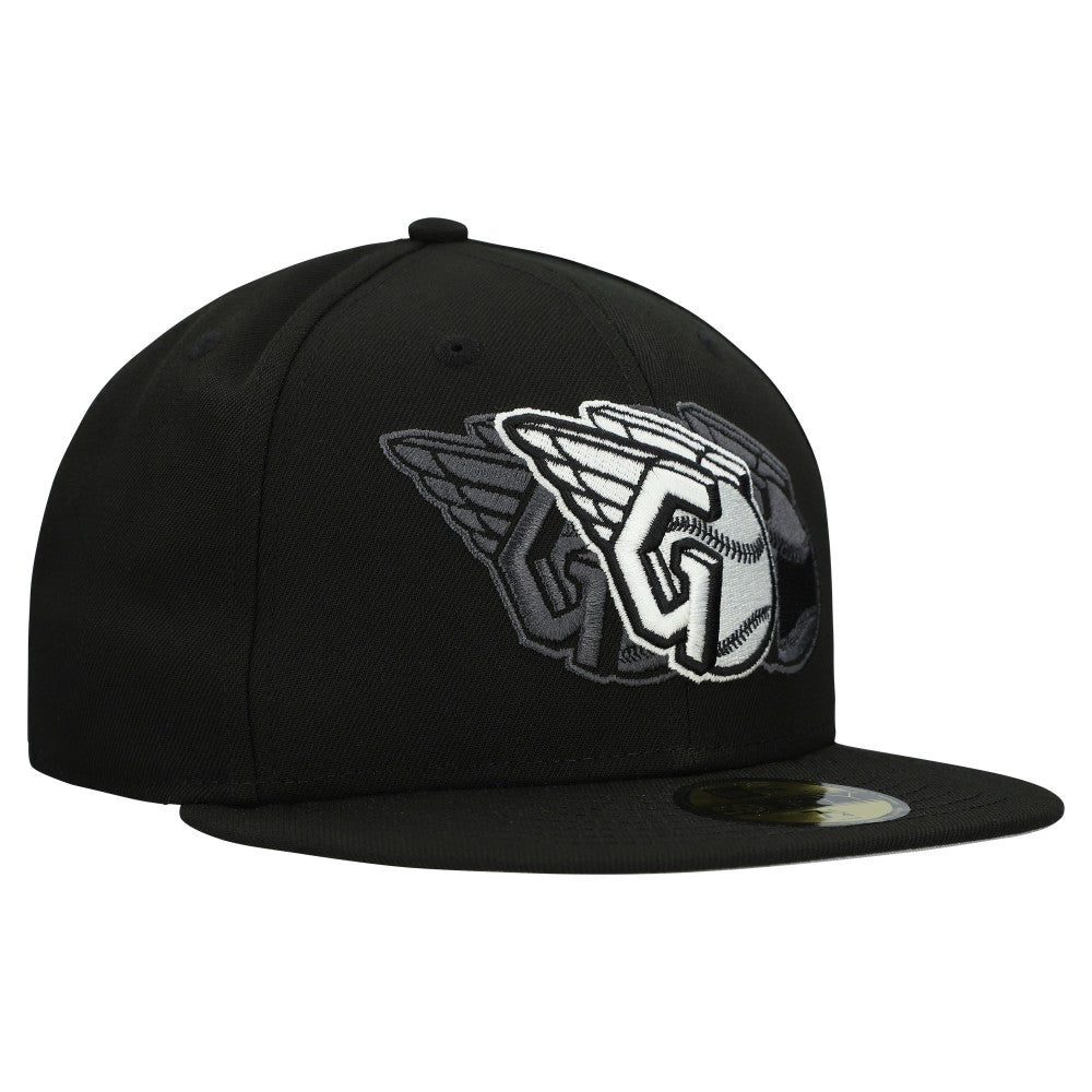Cleveland Guardians New Era Tri-Hit 59FIFTY Fitted Hat - Black Hats