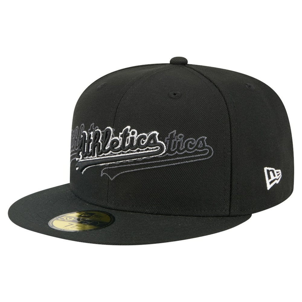 Athletics New Era Tri-Hit 59FIFTY Fitted Hat - Black Hats