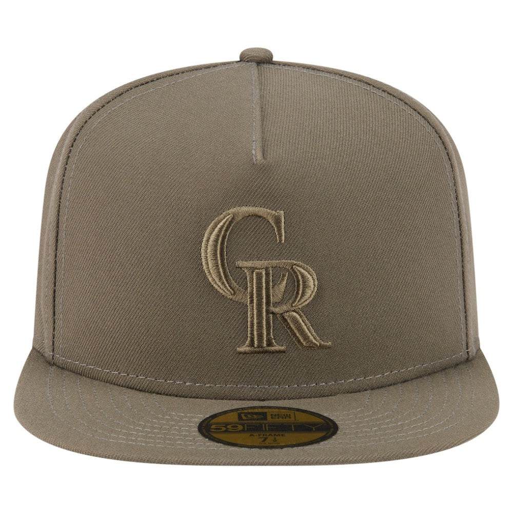 Colorado Rockies New Era Color Pack A-Frame 59FIFTY Fitted Hat - Olive Hats