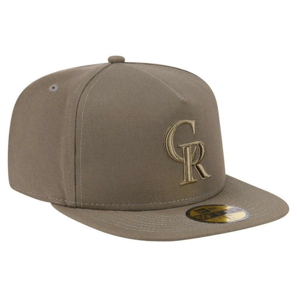 Colorado Rockies New Era Color Pack A-Frame 59FIFTY Fitted Hat - Olive Hats