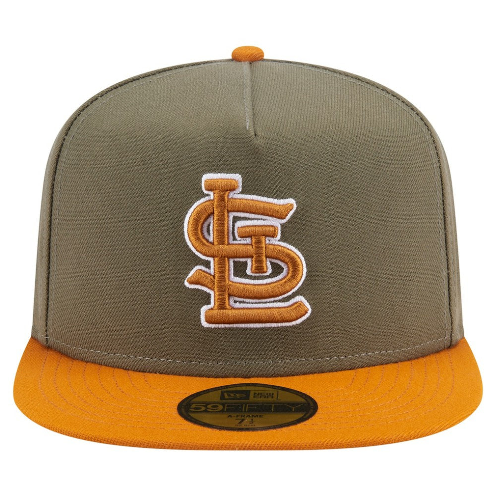 St. Louis Cardinals New Era Two-Tone Color Pack A-Frame 59FIFTY Fitted Hat - Olive/Orange Hats