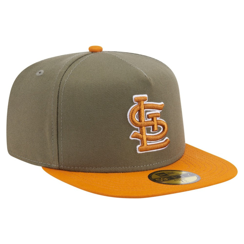 St. Louis Cardinals New Era Two-Tone Color Pack A-Frame 59FIFTY Fitted Hat - Olive/Orange Hats