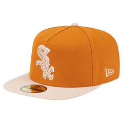 Chicago White Sox New Era Two-Tone Color Pack A-Frame 59FIFTY Fitted Hat - Orange/Light Beige Hats