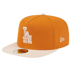 Los Angeles Dodgers New Era Two-Tone Color Pack A-Frame 59FIFTY Fitted Hat - Orange/Light Beige Hats