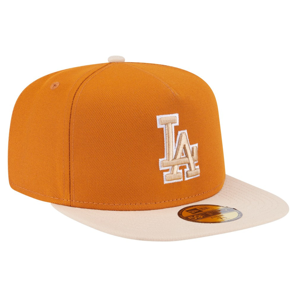 Los Angeles Dodgers New Era Two-Tone Color Pack A-Frame 59FIFTY Fitted Hat - Orange/Light Beige Hats