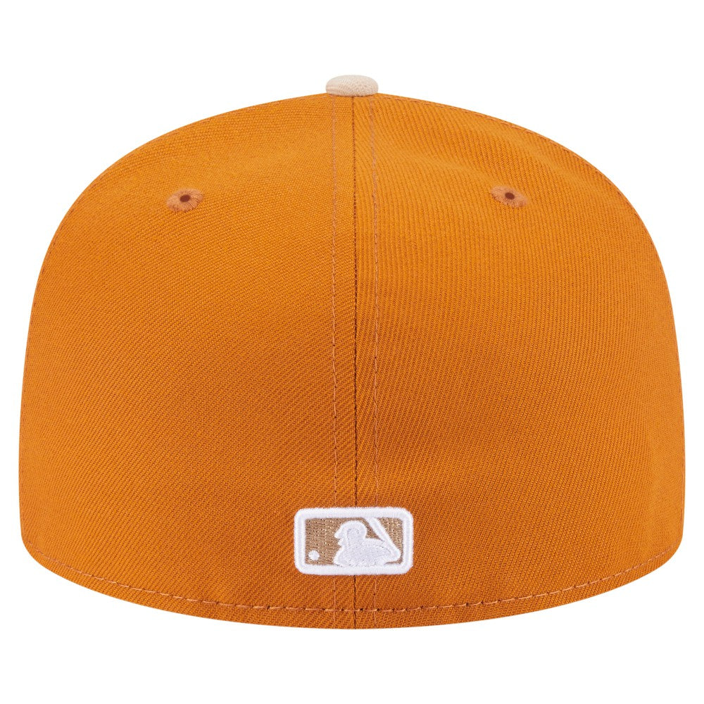 Los Angeles Dodgers New Era Two-Tone Color Pack A-Frame 59FIFTY Fitted Hat - Orange/Light Beige Hats
