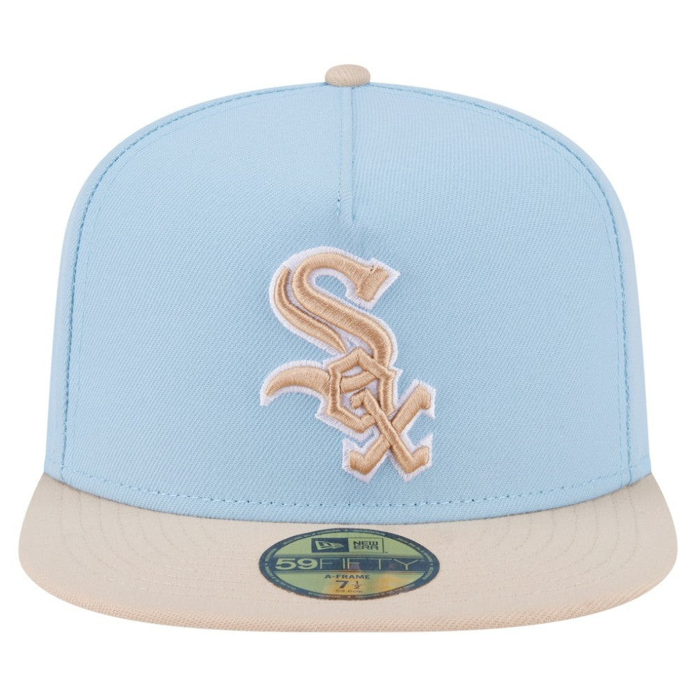 Chicago White Sox New Era Two-Tone Color Pack A-Frame 59FIFTY Fitted Hat - Light Blue/Cream Hats