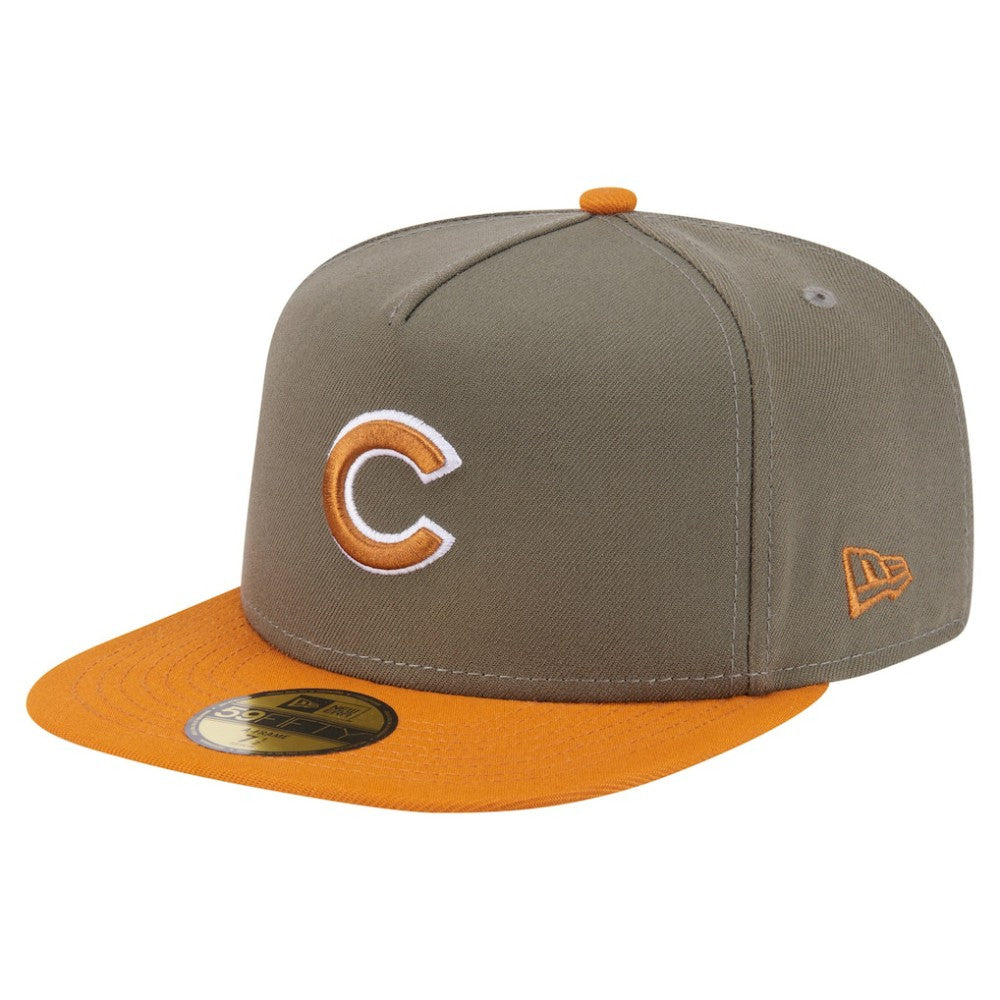 Chicago Cubs New Era Two-Tone Color Pack A-Frame 59FIFTY Fitted Hat - Olive/Orange Hats