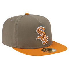 Chicago White Sox New Era Two-Tone Color Pack A-Frame 59FIFTY Fitted Hat - Olive/Orange Hats