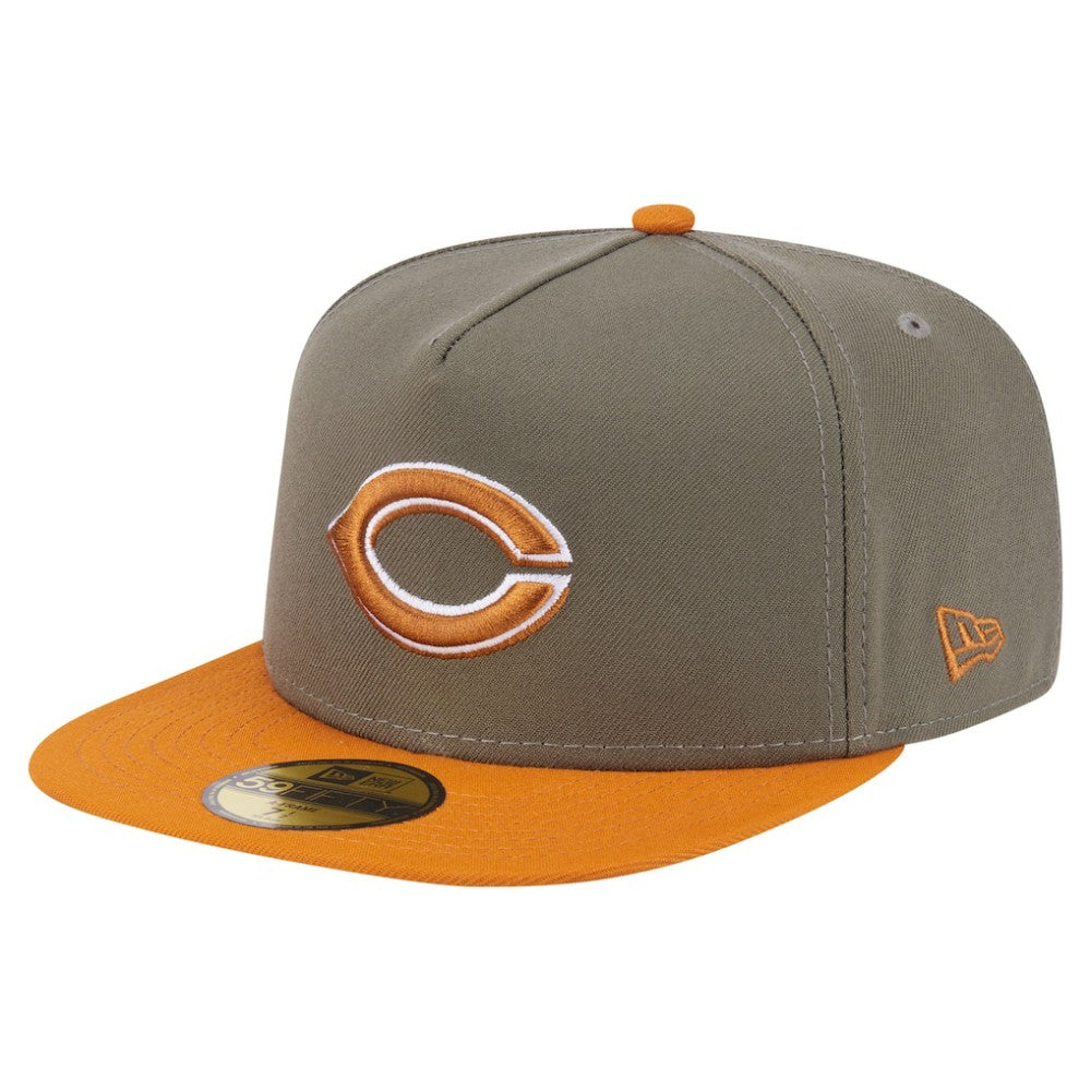 Cincinnati Reds New Era Two-Tone Color Pack A-Frame 59FIFTY Fitted Hat - Olive/Orange Hats