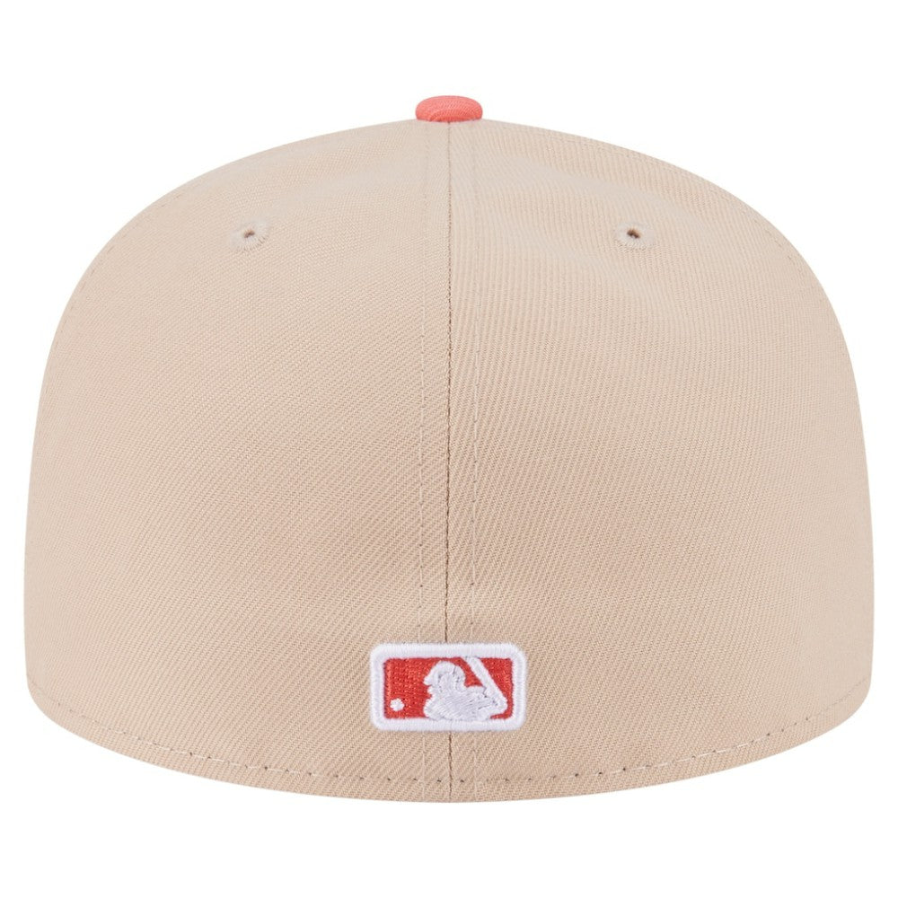 Chicago Cubs New Era Two-Tone Color Pack A-Frame 59FIFTY Fitted Hat - Light Beige/Coral Hats