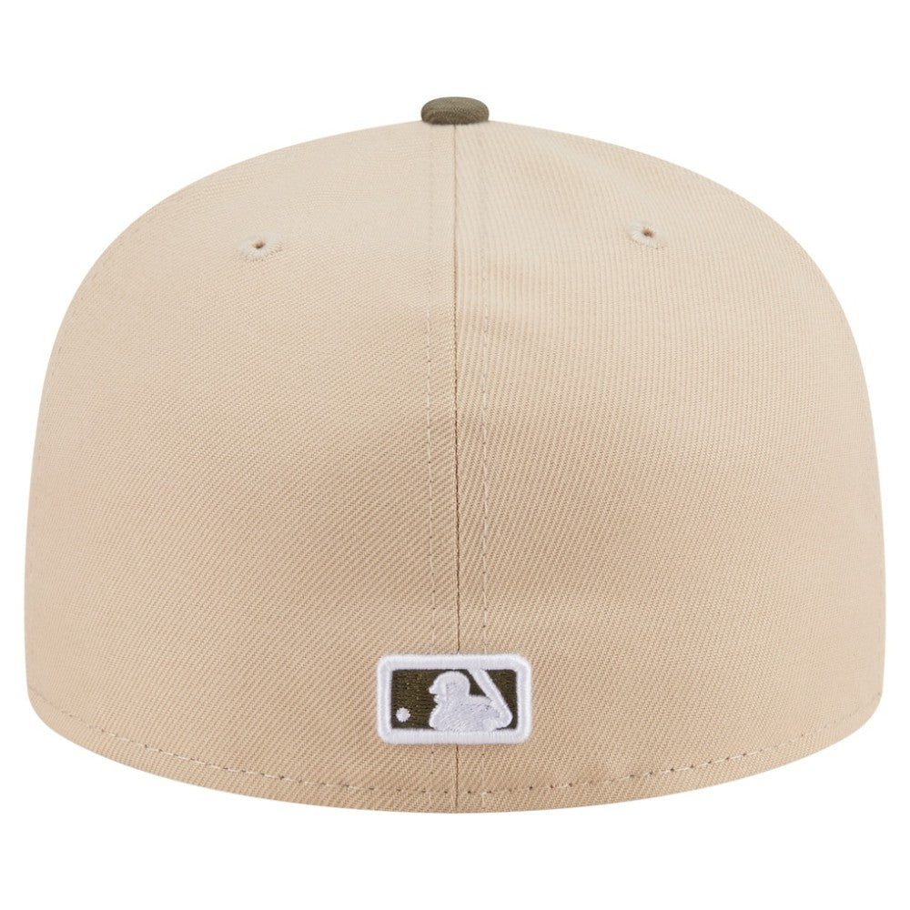 Baltimore Orioles New Era Two-Tone Color Pack A-Frame 59FIFTY Fitted Hat - Light Beige/Olive Hats