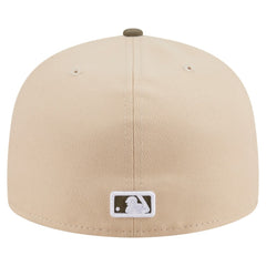 Baltimore Orioles New Era Two-Tone Color Pack A-Frame 59FIFTY Fitted Hat - Light Beige/Olive Hats