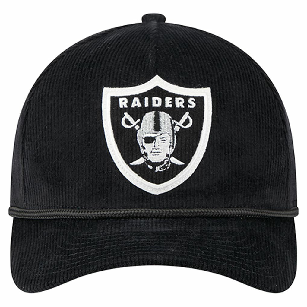 Las Vegas Raiders New Era Cord Corduroy 9FORTY A-Frame Adjustable Hat Black