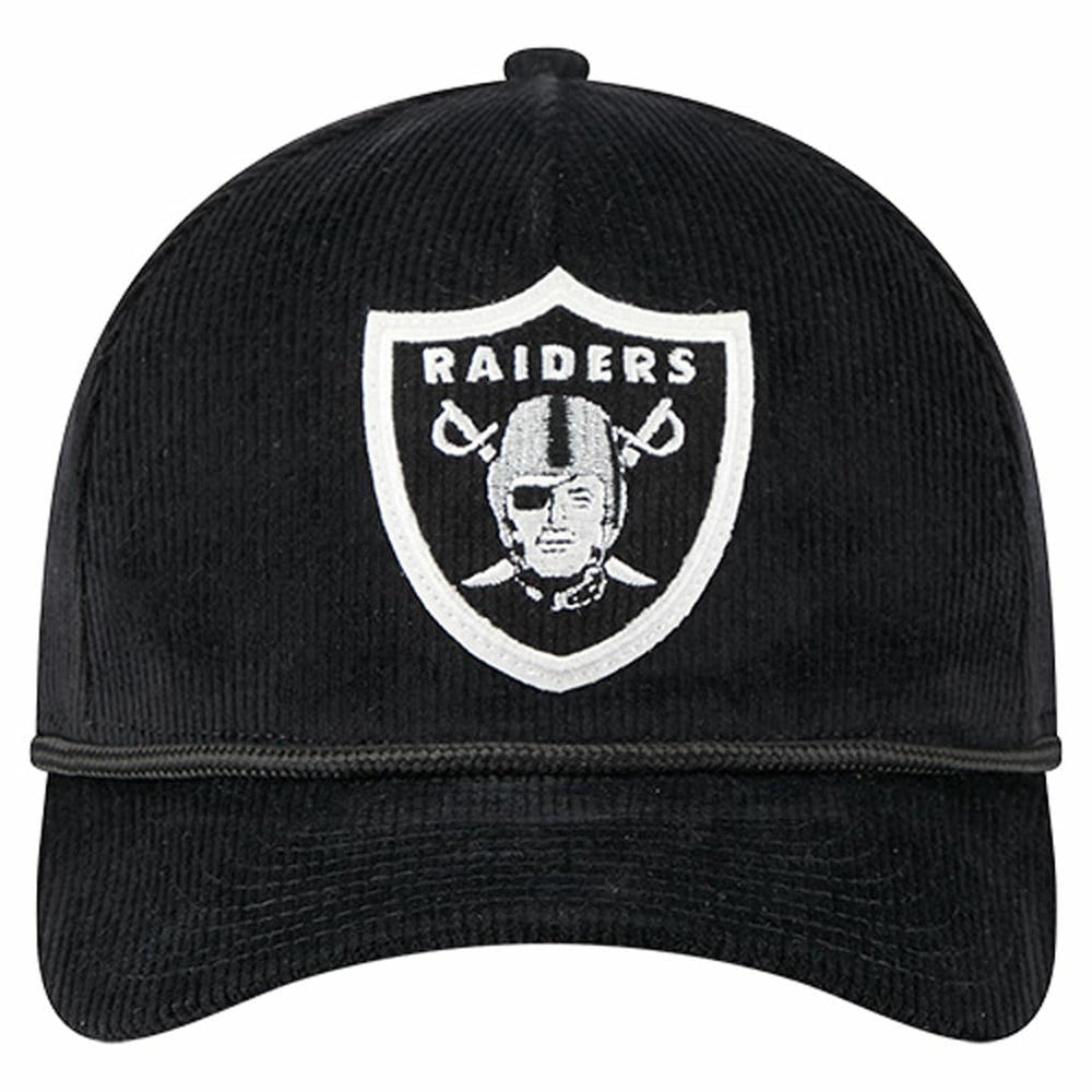 Las Vegas Raiders New Era Cord Corduroy 9FORTY A-Frame Adjustable Hat Black