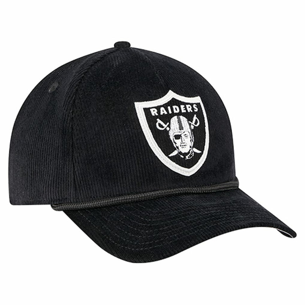 Las Vegas Raiders New Era Cord Corduroy 9FORTY A-Frame Adjustable Hat Black