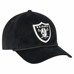 Las Vegas Raiders New Era Cord Corduroy 9FORTY A-Frame Adjustable Hat Black