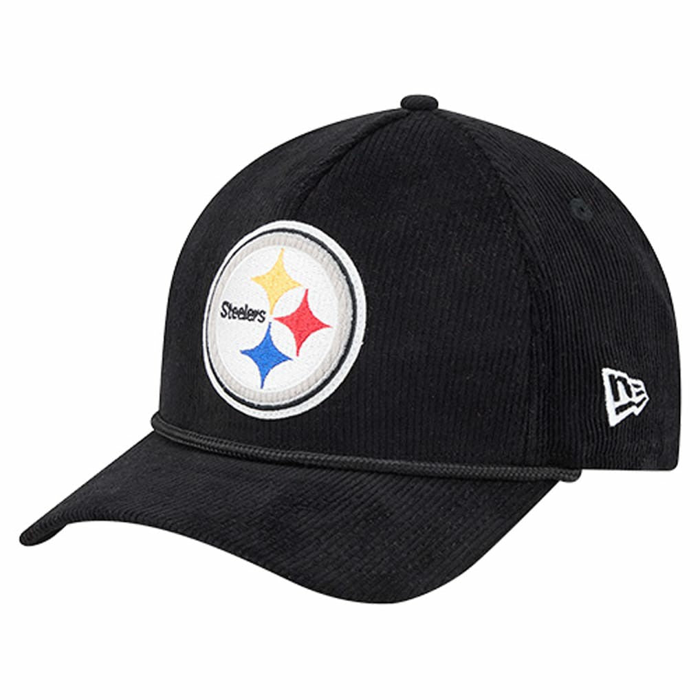Pittsburgh Steelers New Era Cord Corduroy 9FORTY A-Frame Adjustable Hat Black