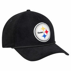 Pittsburgh Steelers New Era Cord Corduroy 9FORTY A-Frame Adjustable Hat Black