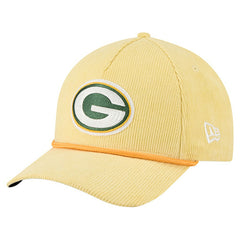 Green Bay Packers New Era Cord Corduroy 9FORTY A-Frame Adjustable Hat Gold