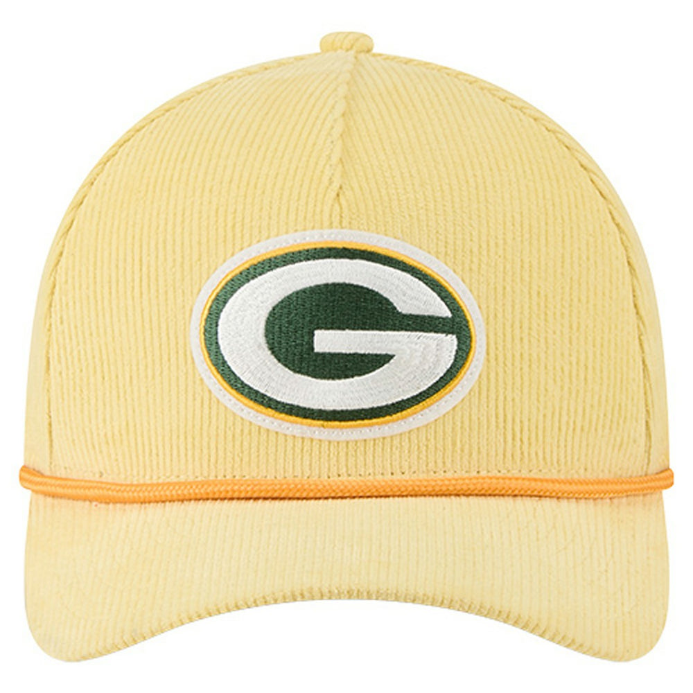 Green Bay Packers New Era Cord Corduroy 9FORTY A-Frame Adjustable Hat Gold