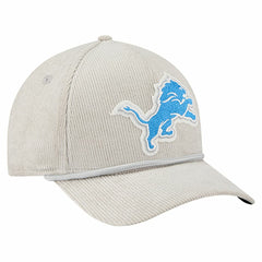 Detroit Lions New Era Cord Corduroy 9FORTY A-Frame Adjustable Hat Silver
