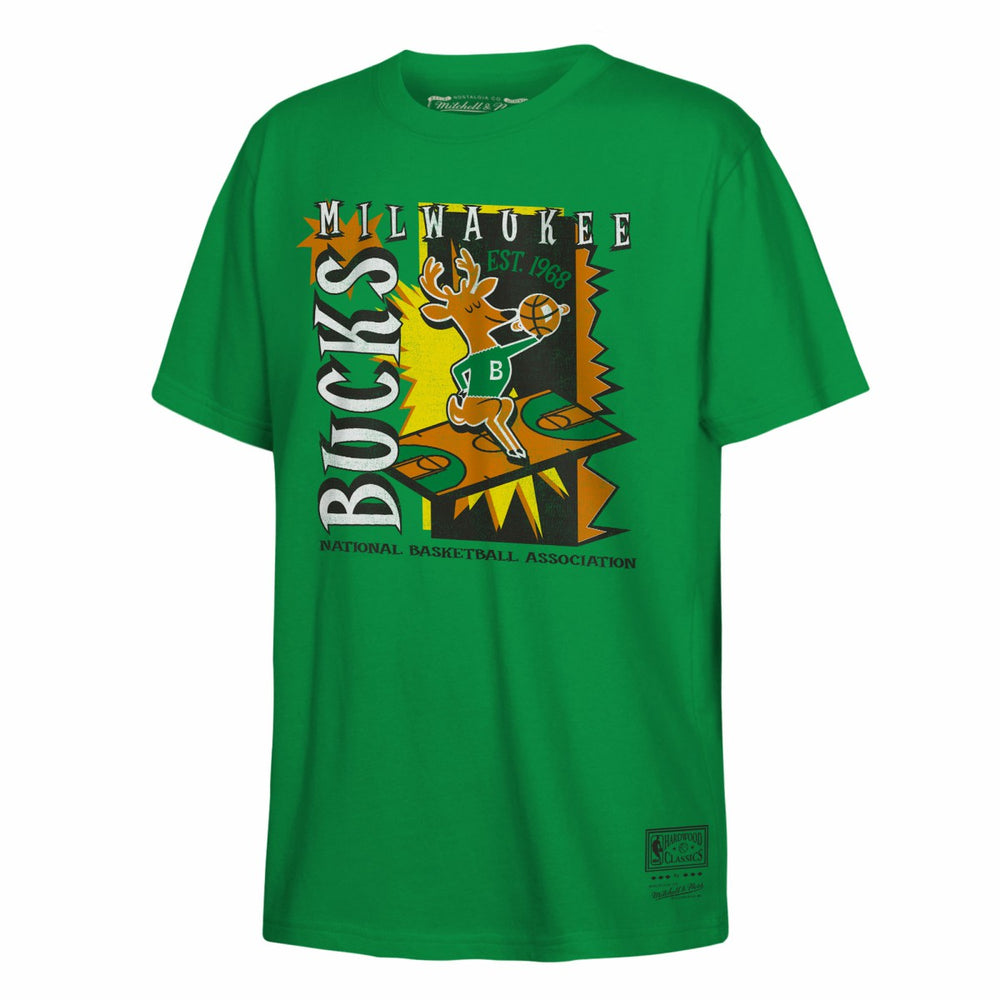 Milwaukee Bucks Youth Retro '90s Poster T-Shirt Green