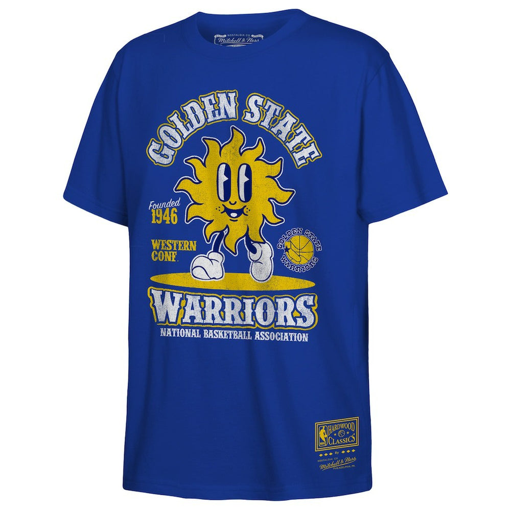 Golden State Warriors Youth Retro Mascot Script T-Shirt Royal